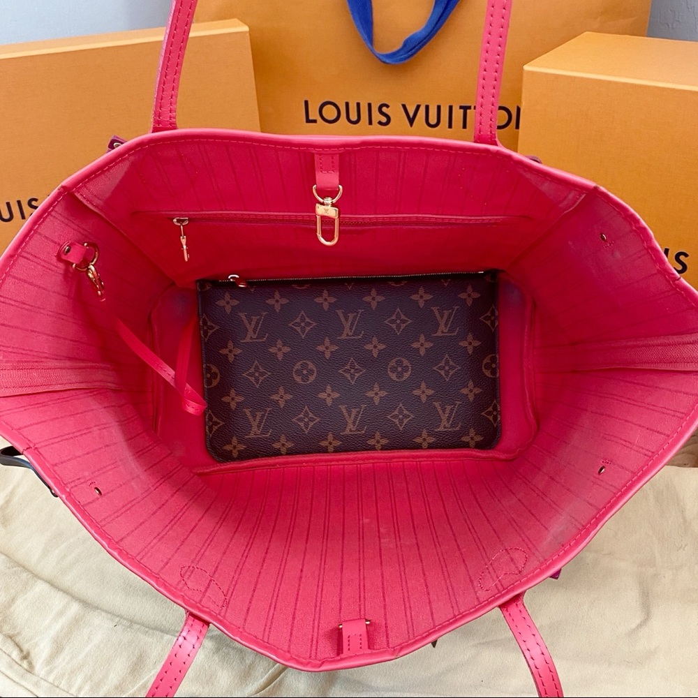 🦩FLAMINGO NEVERFULL MM W/ POUCH!🦩 RARE New Bag! - Picture 5 of 16